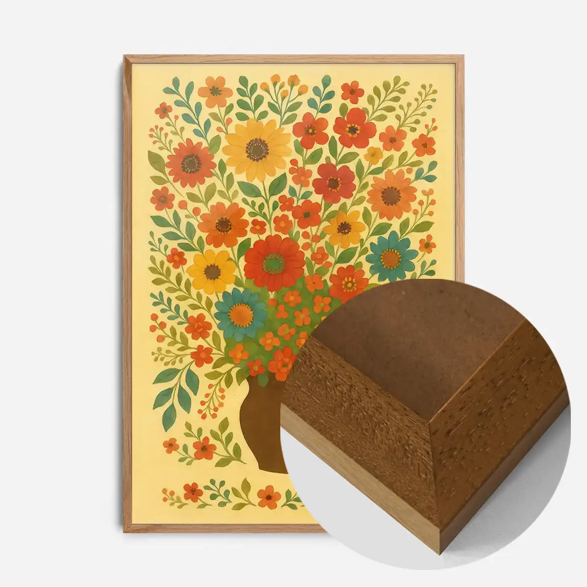 Flowers Folk Art Painting Print