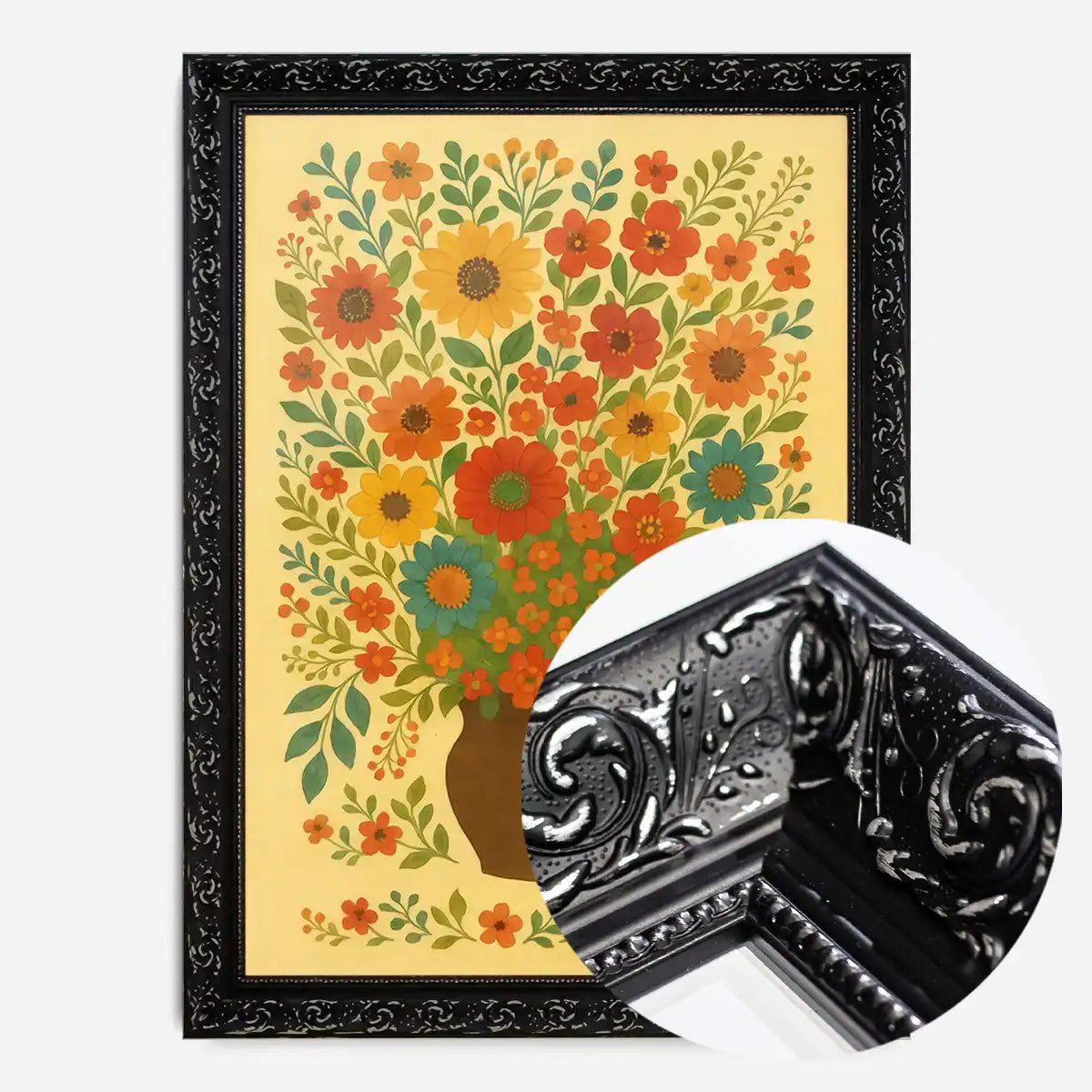 Flowers Folk Art Painting Print