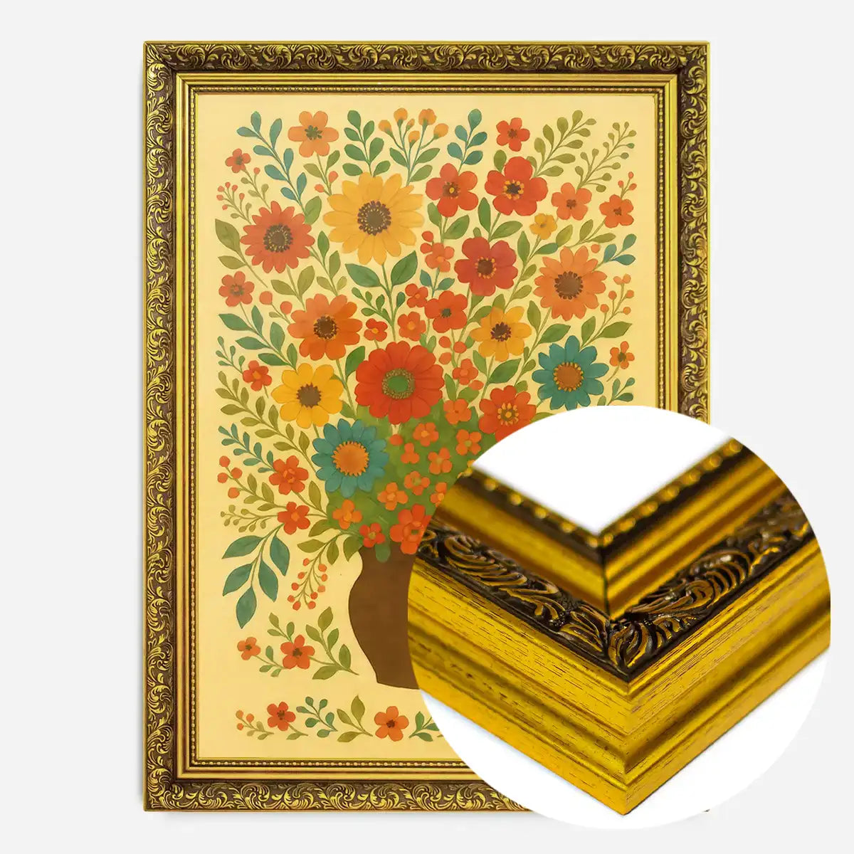 Flowers Folk Art Painting Print