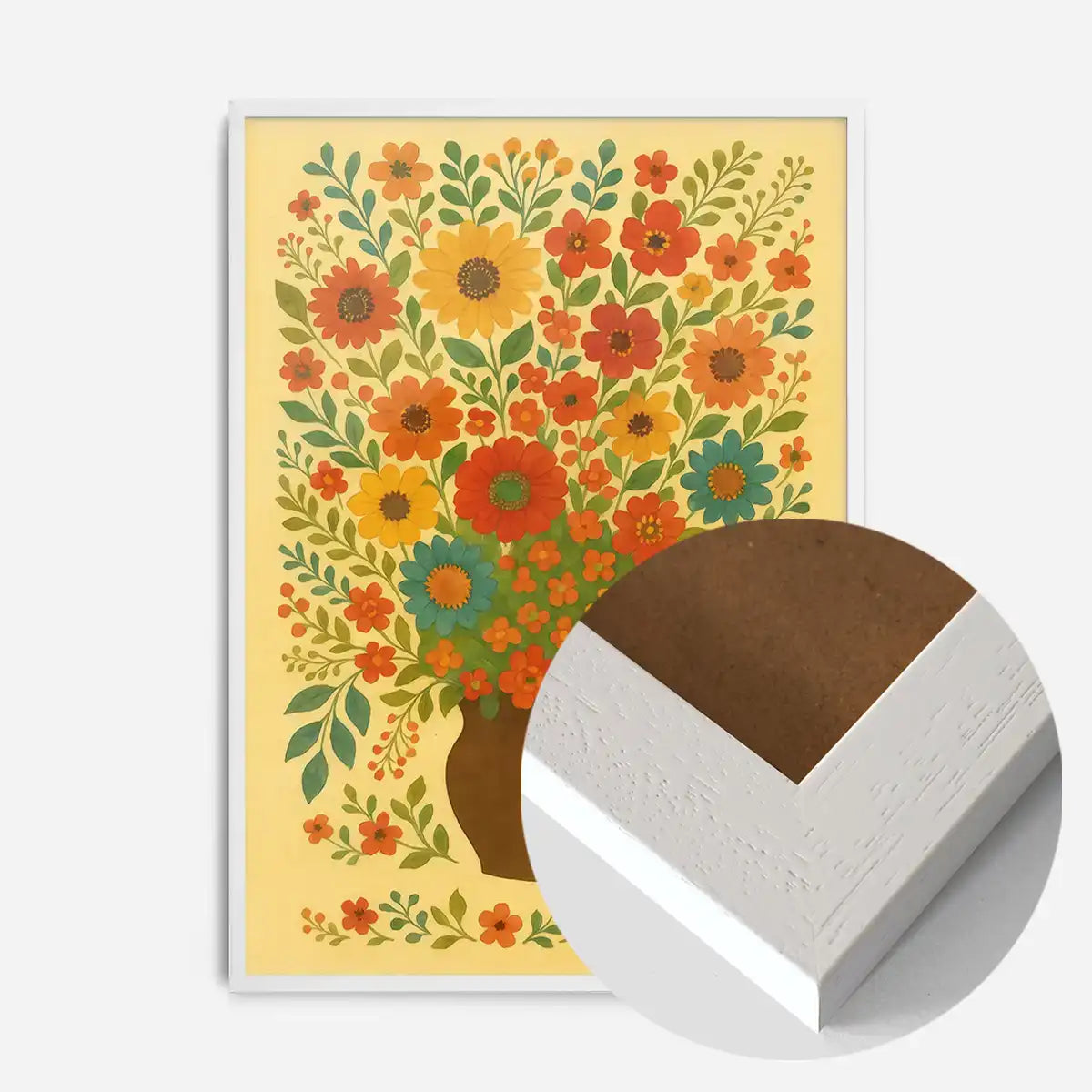Flowers Folk Art Painting Print