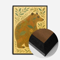 Bear and Leaves Folk Art Painting Print