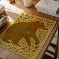 Bear and Leaves Folk Art Painting Print