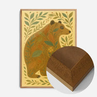 Bear and Leaves Folk Art Painting Print