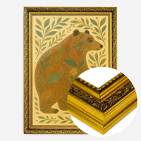 Bear and Leaves Folk Art Painting Print