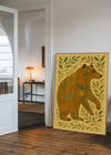 Bear and Leaves Folk Art Painting Print