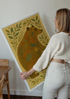 Bear and Leaves Folk Art Painting Print