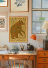 Bear and Leaves Folk Art Painting Print