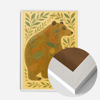 Bear and Leaves Folk Art Painting Print