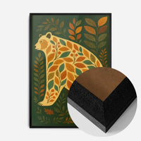 Dark green Bear Folk Art Painting Print
