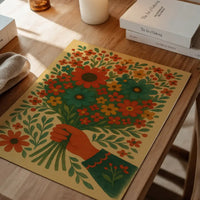 Hand with Flowers Folk Art Painting Print
