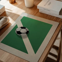 Abstract Football on Pitch Print