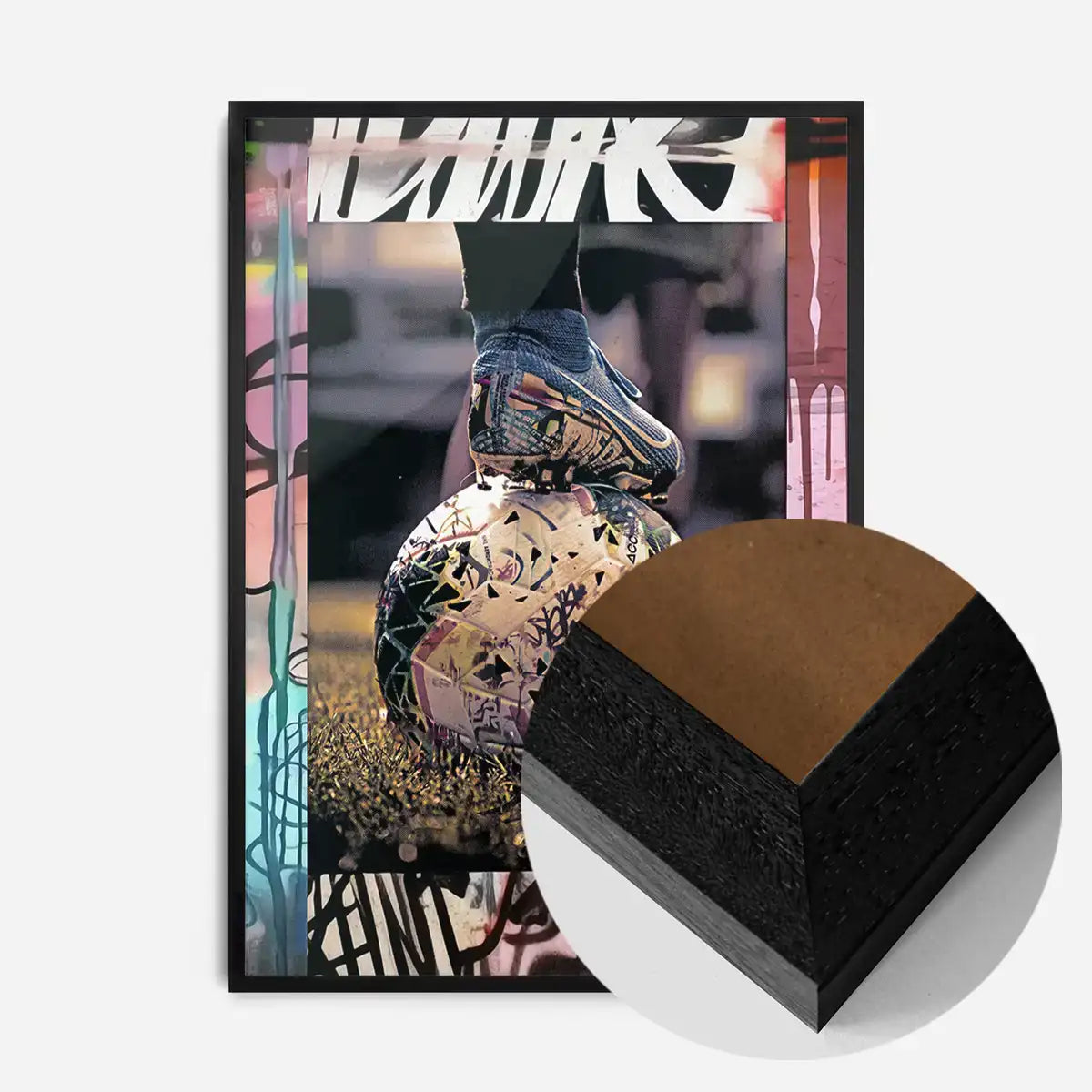 Football Boot and Ball Graffiti Print