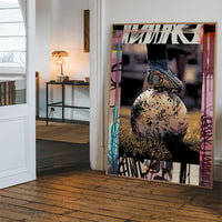 Football Boot and Ball Graffiti Print