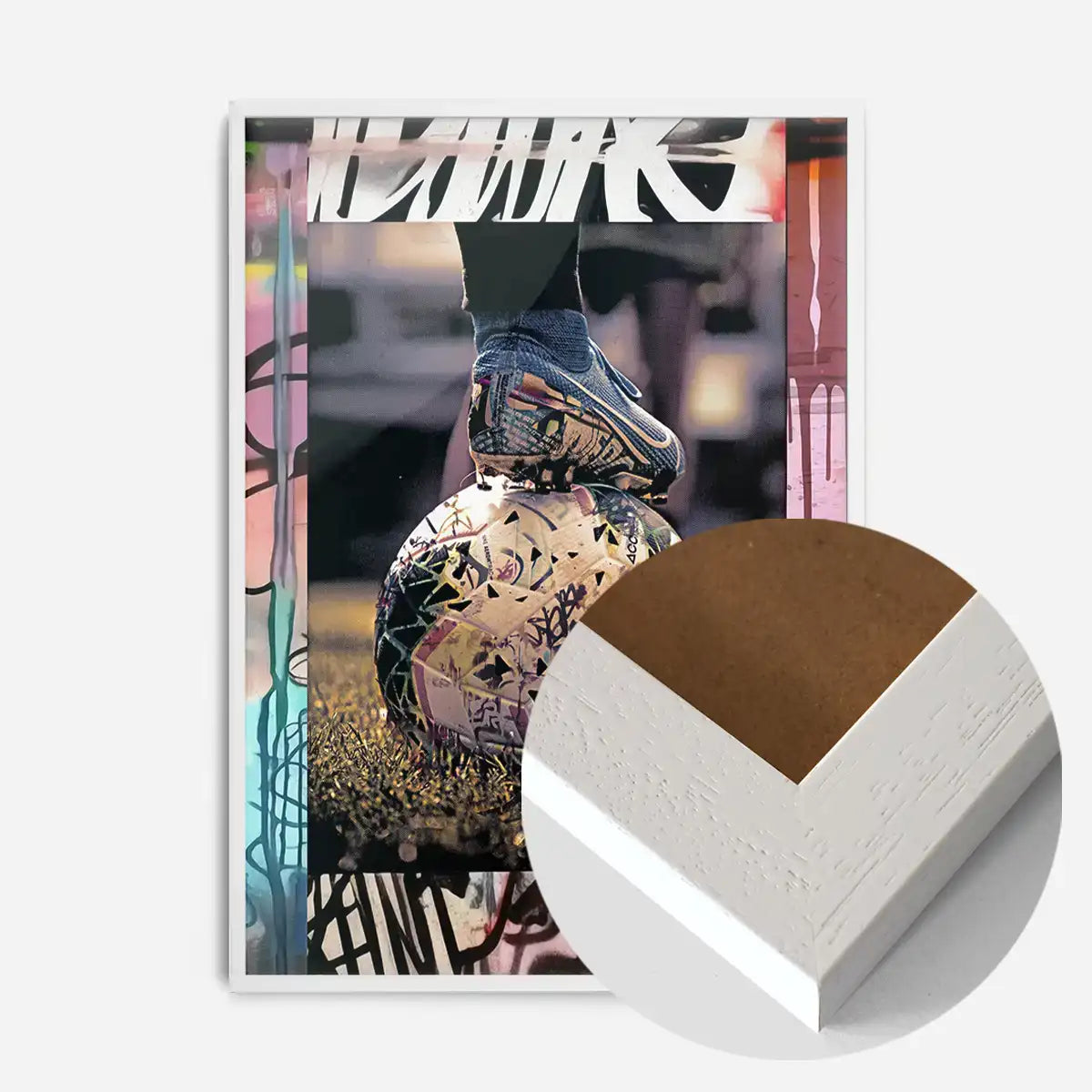 Football Boot and Ball Graffiti Print