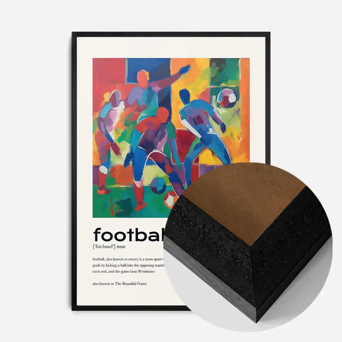 Football Description with Abstract Painting Print