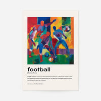 Football Description with Abstract Painting Print