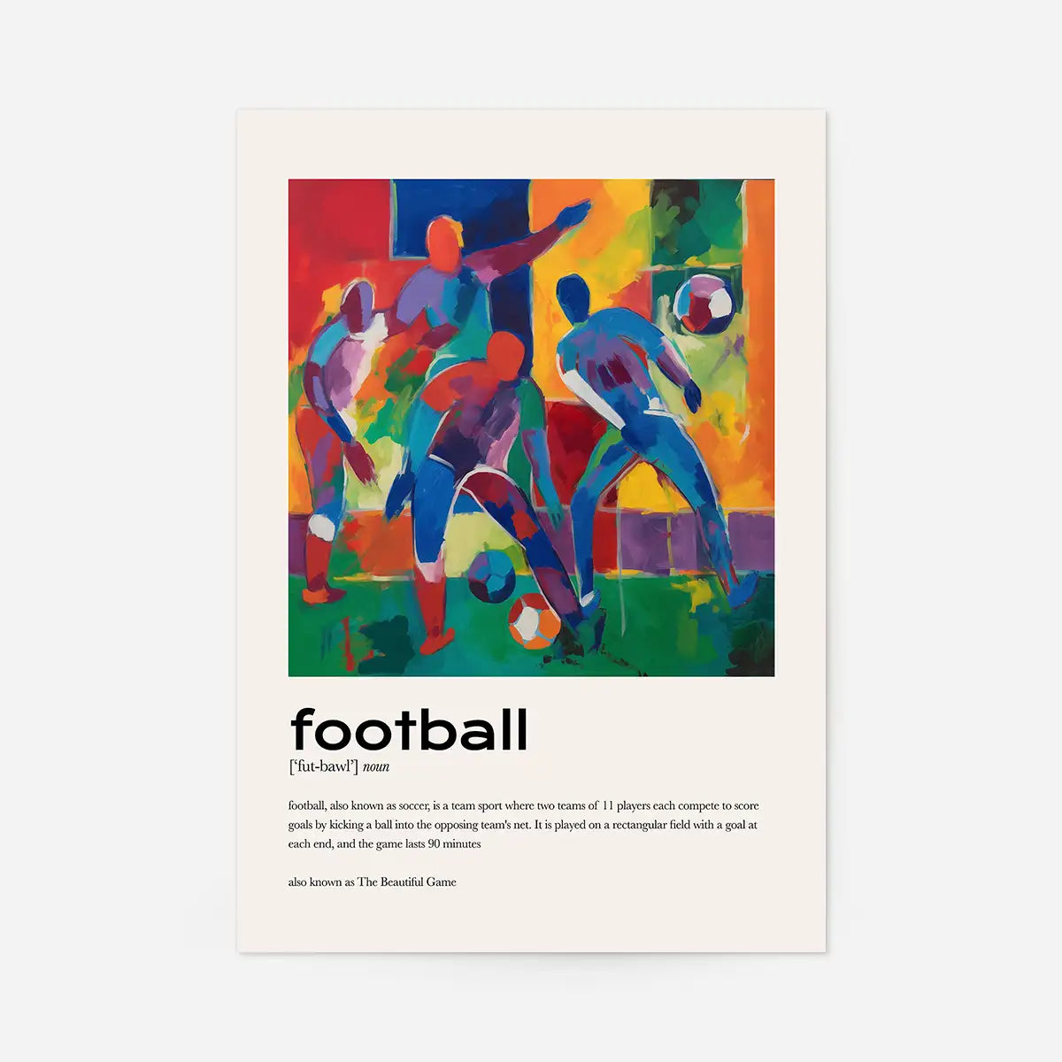 Football Description with Abstract Painting Print
