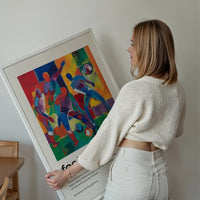 Football Description with Abstract Painting Print
