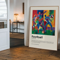 Football Description with Abstract Painting Print