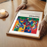 Football Description with Abstract Painting Print