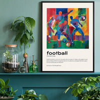 Football Description with Abstract Painting Print