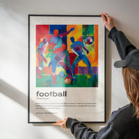 Football Description with Abstract Painting Print
