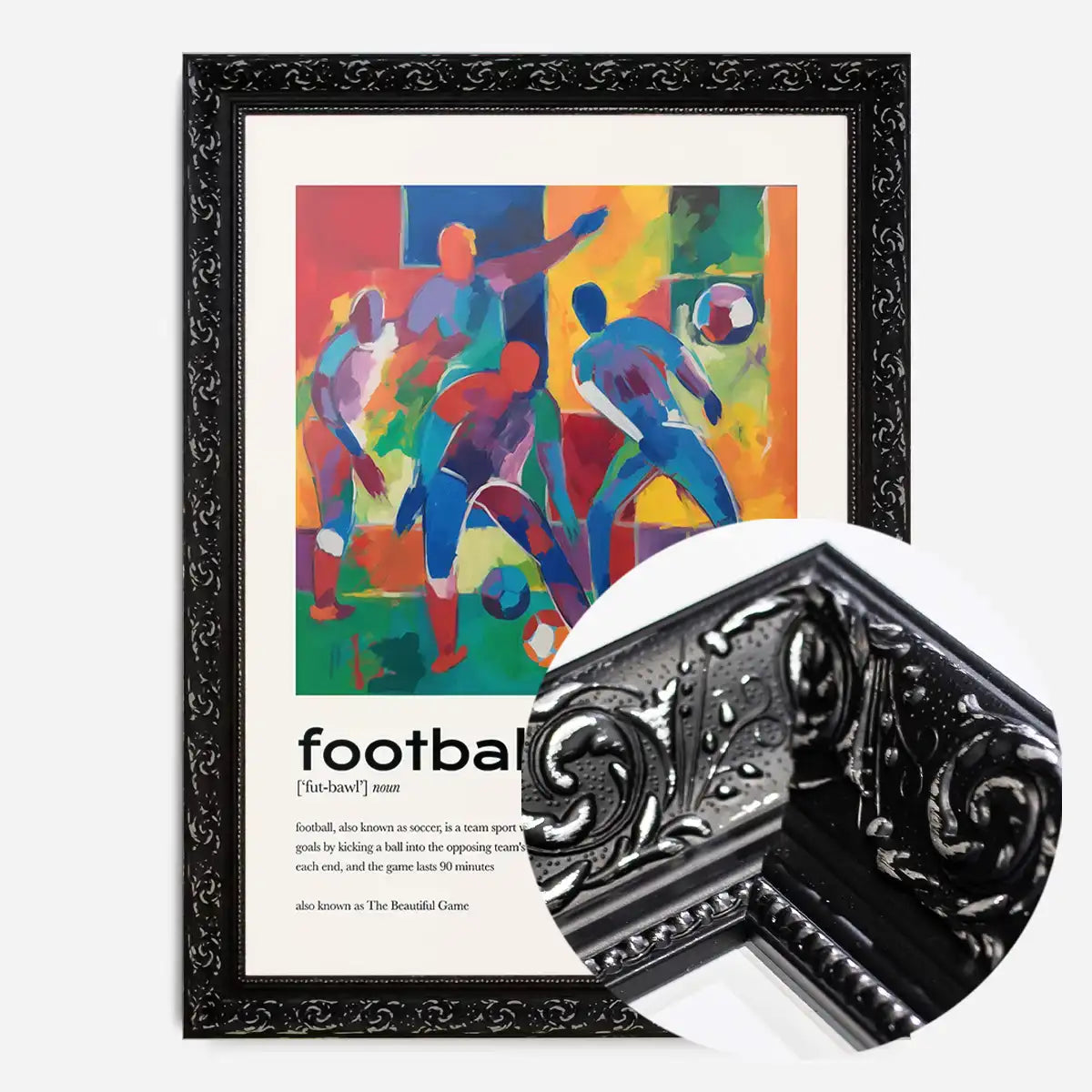 Football Description with Abstract Painting Print