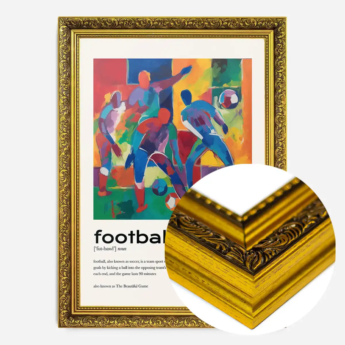 Football Description with Abstract Painting Print