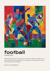 Football Description with Abstract Painting Print
