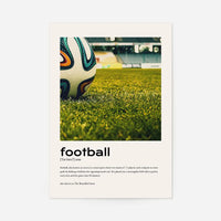 Football Description with Ball Close-Up Photograph Print