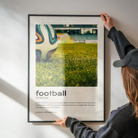 Football Description with Ball Close-Up Photograph Print