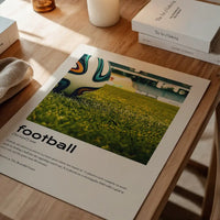 Football Description with Ball Close-Up Photograph Print