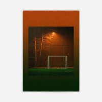 Orange & Green Football Goal at Night Print