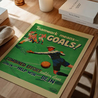 Vintage Football Goal Print