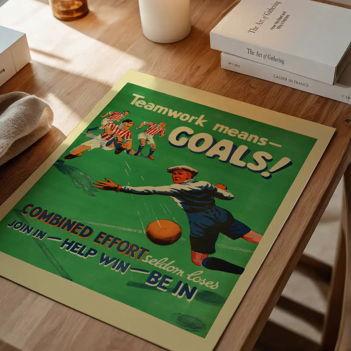 Vintage Football Goal Print