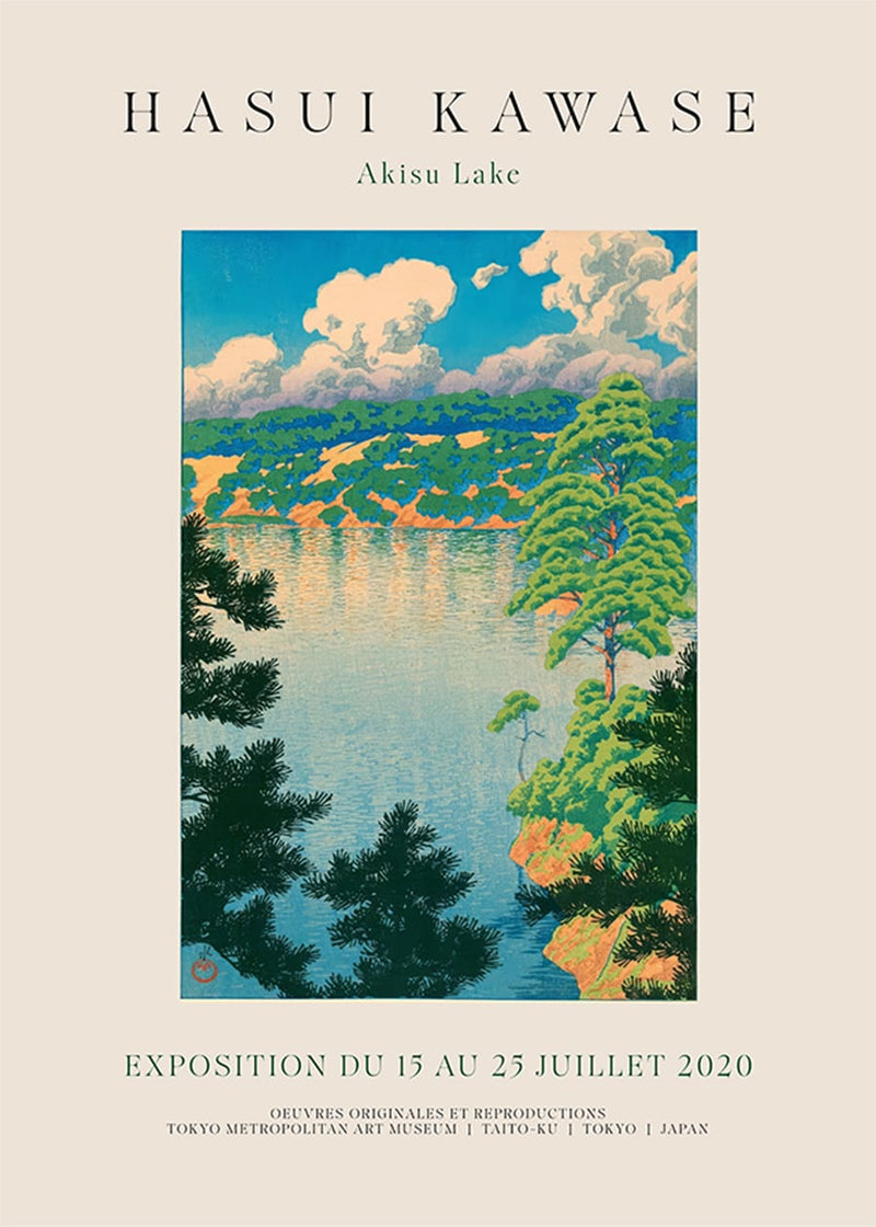 Hasui Kawase Akisu Lake Exhibition Poster 21x30cm Matte Clearance Print