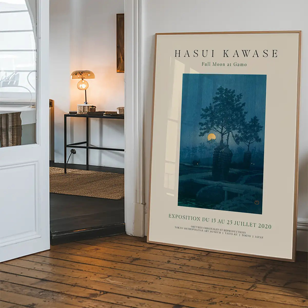Hasui Kawase Full Moon At Gamo Exhibition Poster Print 1