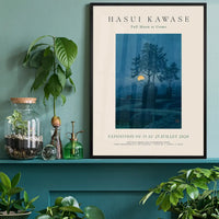 Hasui Kawase Full Moon At Gamo Exhibition Poster Print 1