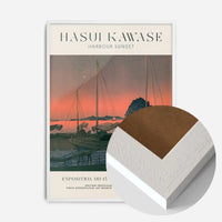 Hasui Kawase Harbour Sunset Exhibition Poster Print