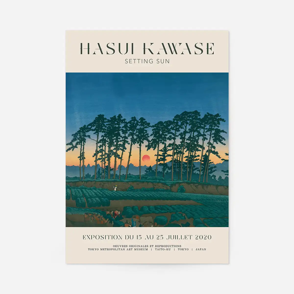 Hasui Kawase Setting Sun Exhibition Poster Print