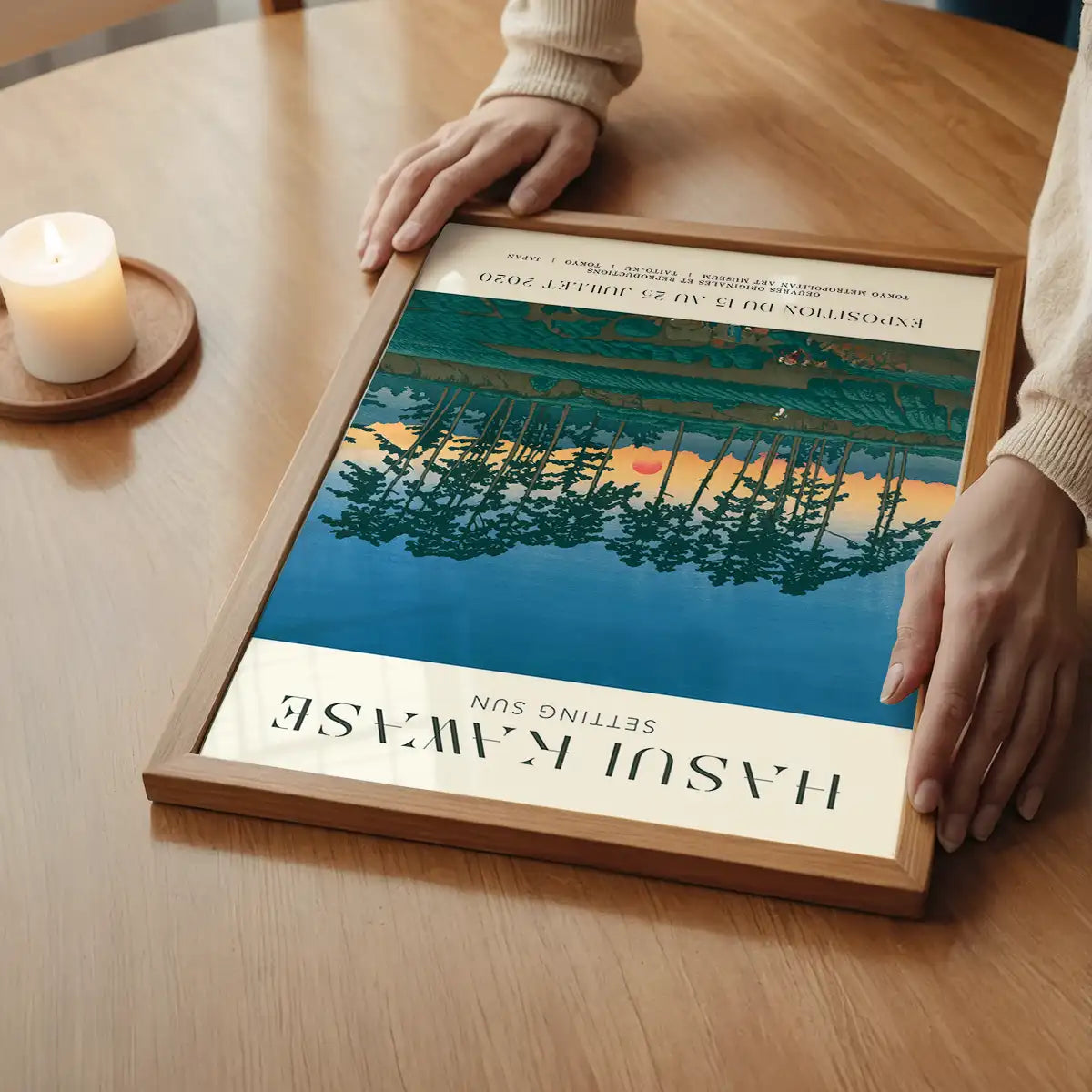 Hasui Kawase Setting Sun Exhibition Poster Print