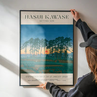 Hasui Kawase Setting Sun Exhibition Poster Print