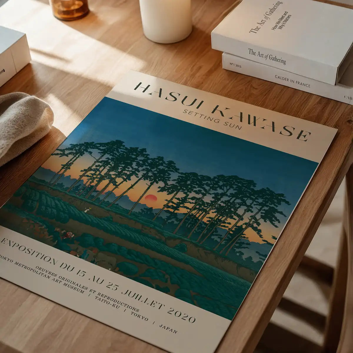 Hasui Kawase Setting Sun Exhibition Poster Print