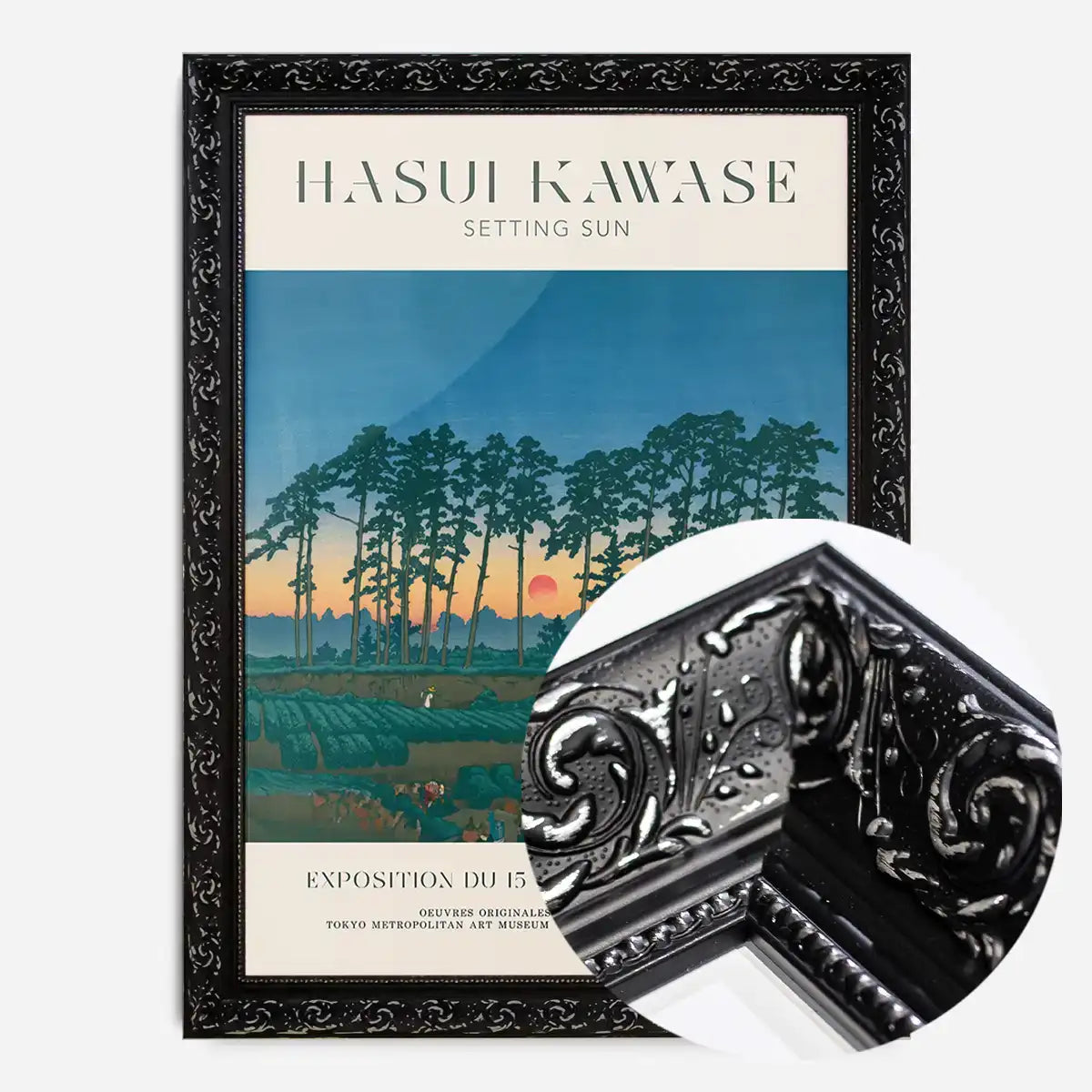 Hasui Kawase Setting Sun Exhibition Poster Print