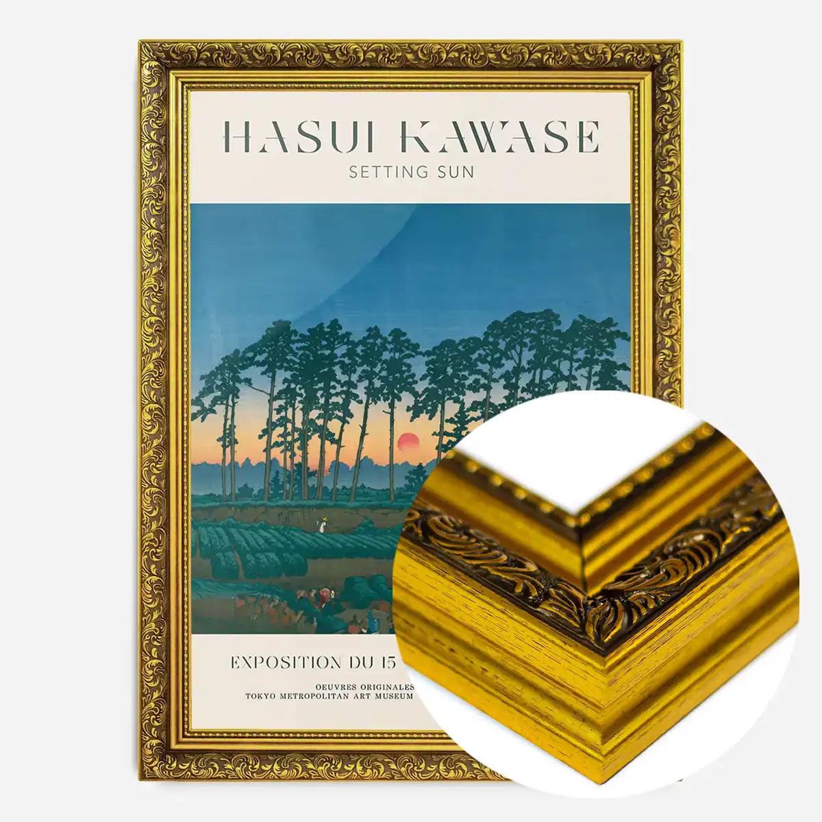 Hasui Kawase Setting Sun Exhibition Poster Print