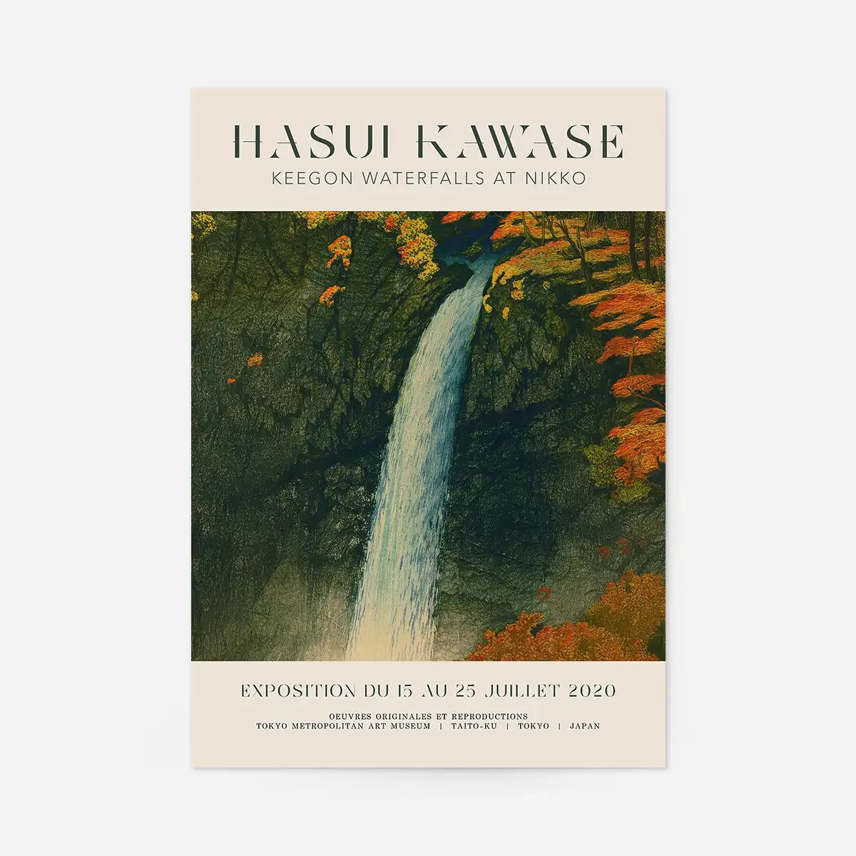 Hasui Kawase Keegon Waterfalls Exhibition Poster Print