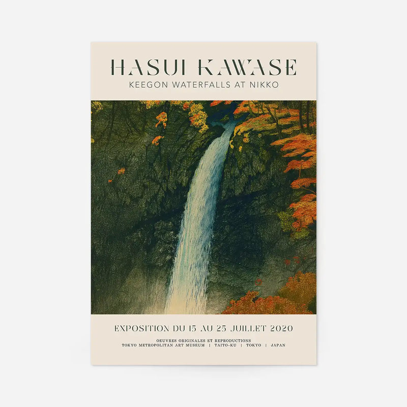 Hasui Kawase Keegon Waterfalls Exhibition Poster Print – InkAndDrop