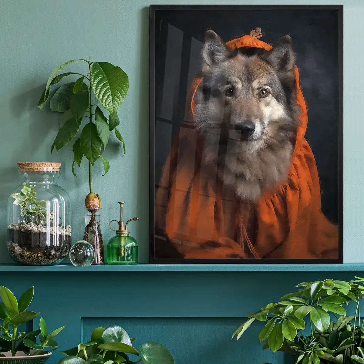 Halloween Wolf Animal Portrait Print