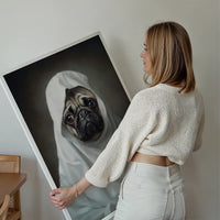 Ghost Pug Dog Portrait Print