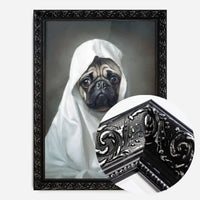 Ghost Pug Dog Portrait Print